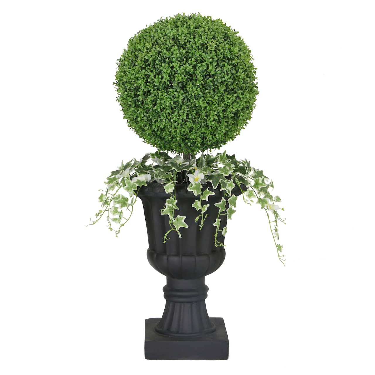 3.5ft. Topiary Boxwood Artificial Tree in Decorative Urn